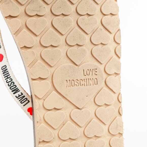 Love Moschino Black PVC Logo-Strap Thong Sandals - Picture 6 of 10